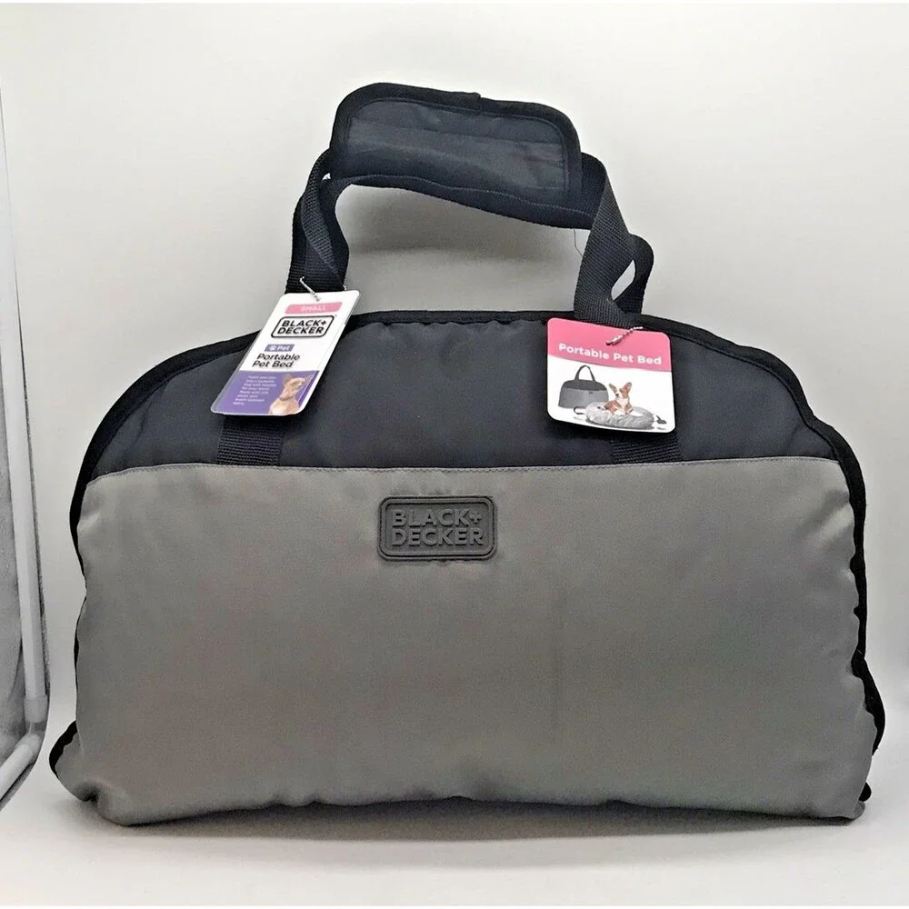 BLACK & DECKER Plush Zip Up Portable Pet Bed Small Dogs Handle Water Resistant